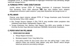 Pengumuman Pengadaan Pegawai Pemerintah Dengan Perjanjian Kerja (PPPK) Jabatan Fungsional Tenaga Kesehatan di Lingkungan Pemerintah Kota Semarang Tahun 2022