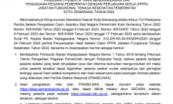 Pengumuman Pengganti Peserta yang Mengundurkan Diri Pengadaan PPPK Jabatan Fungsional Tenaga Kesehatan di Lingkungan Pemerintah Kota Semarang Tahun 2022