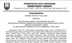 Penyesuaian Jadwal Pelaksanaan Seleksi PPPK Jabatan Fungsional Teknis Di Lingkungan Pemerintah Kota Semarang Tahun 2022