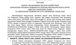 Pengumuman Jadwal Pelaksanaan Seleksi Kompetensi Pengadaan Pegawai Pemerintah Dengan Perjanjian Kerja (PPPK) Jabatan Fungsional Teknis di Lingkungan Pemerintah Kota Semarang Tahun 2022