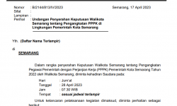 Undangan Penyerahan Keputusan Walikota Semarang tentang Pengangkatan PPPK Tenaga Kesehatan di Lingkungan Pemerintah Kota Semarang