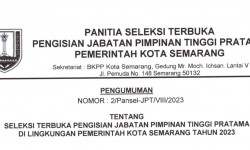Pengumuman Seleksi Terbuka Pengisian Jabatan Pimpinan Tinggi Pratama di Lingkungan Pemerintah Kota Semarang Tahun 2023