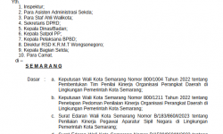 Pengumuman Nomor: B/5169/KP/X/2023 tentang Penyampaian Hasil Akhir Penilaian Kinerja Organisasi Perangkat Daerah Periodik di Lingkungan Pemerintah Kota Semarang Periode Tahun 2023