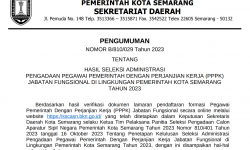 Hasil Seleksi Administrasi Pengadaan Pegawai Pemerintah dengan Perjanjian Kerja (PPPK) Jabatan Fungsional di Lingkungan Pemerintah Kota Semarang Tahun 2023