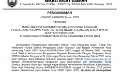 Hasil Seleksi Administrasi Setelah Masa Sanggah Pengadaan Pegawai Pemerintah Dengan Perjanjian Kerja (PPPK) Jabatan Fungsional di Lingkungan Pemerintah Kota Semarang Tahun 2023