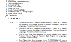 Pengumuman Nomor: P/107/800/I/2024 tentang Penyampaian Hasil Akhir Penilaian Kinerja Organisasi Perangkat Daerah Periodik di Lingkungan Pemerintah Kota Semarang Periode Tahun 2023