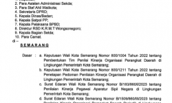 Pengumuman Nomor: B/931/800.5.1/IV/2024 tentang Penyampaian Hasil Akhir Penilaian Kinerja Organisasi Perangkat Daerah Periodik Triwulan I di Lingkungan Pemerintah Kota Semarang Tahun 2024