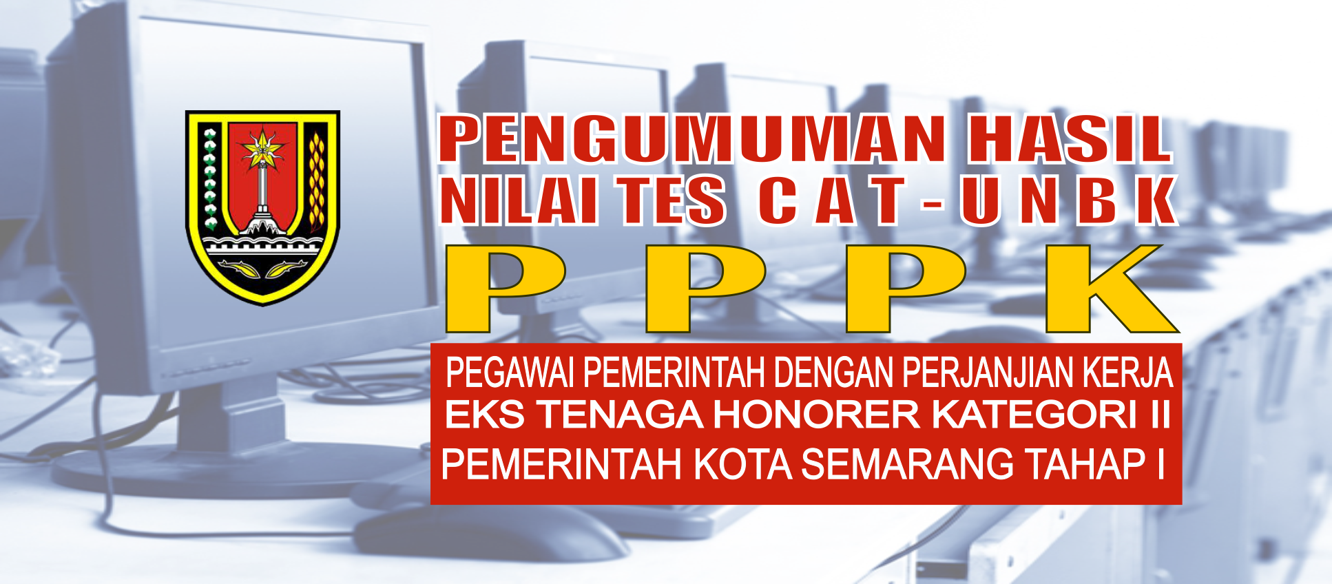 Pengumuman Hasil Nilai Tes CAT-UNBK PPPK Tahap I Pemerintah Kota Semarang  Tahun 2019