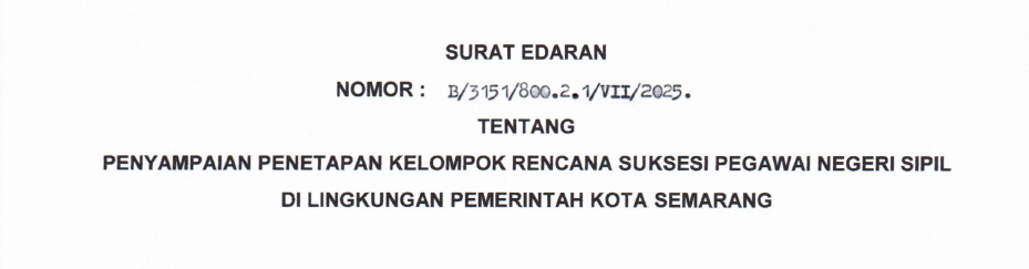Penetapan Kelompok Rencana Suksesi PNS Pemerintah Kota Semarang